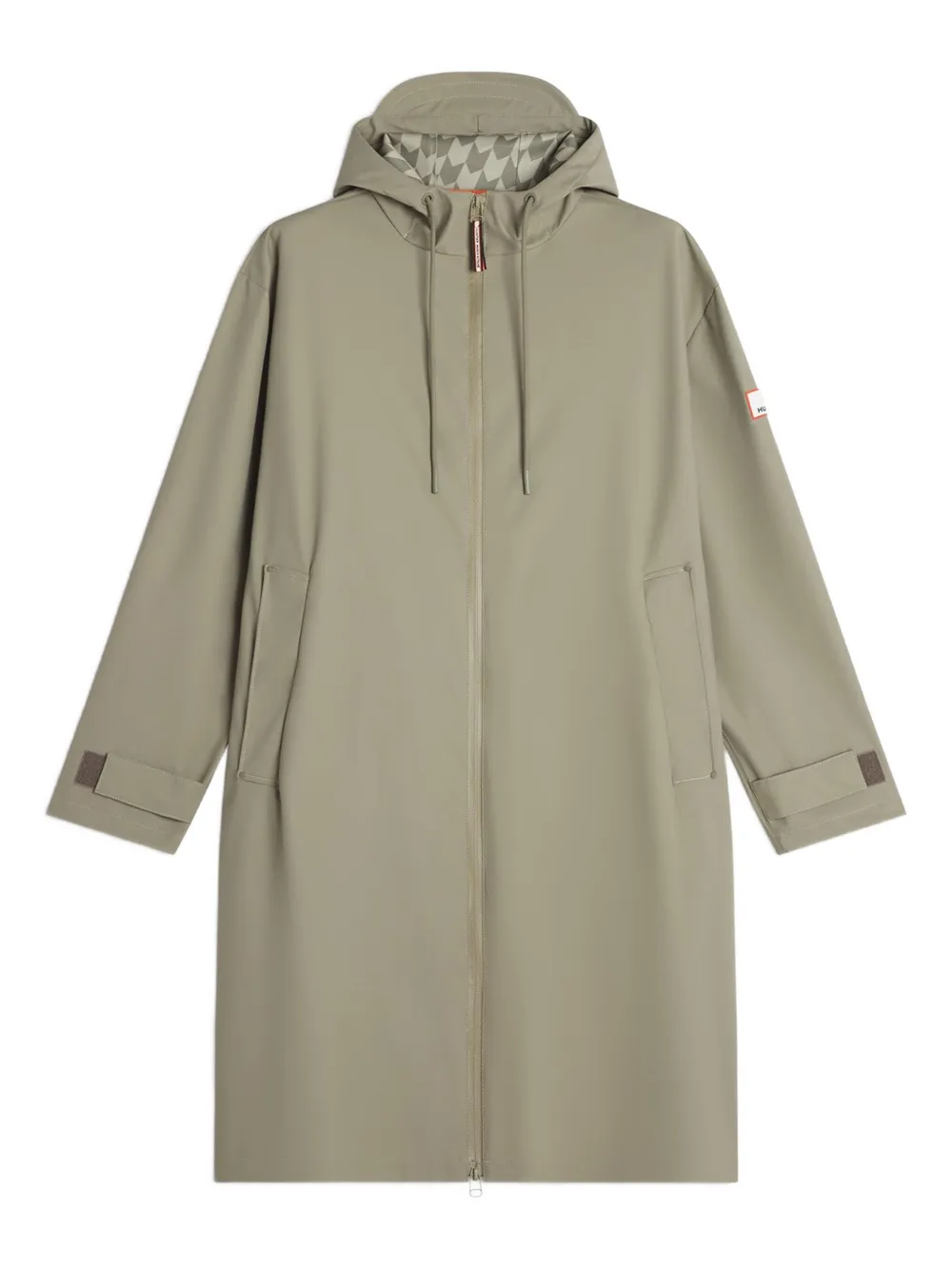 Maison Kitsuné X Hunter Hooded Rain Coat In Gray