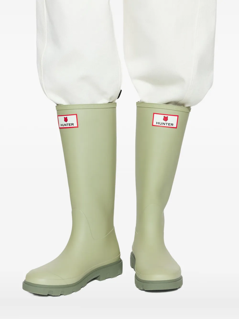 Maison Kitsuné X Hunter Downpour Tall Rain Boots In Gray
