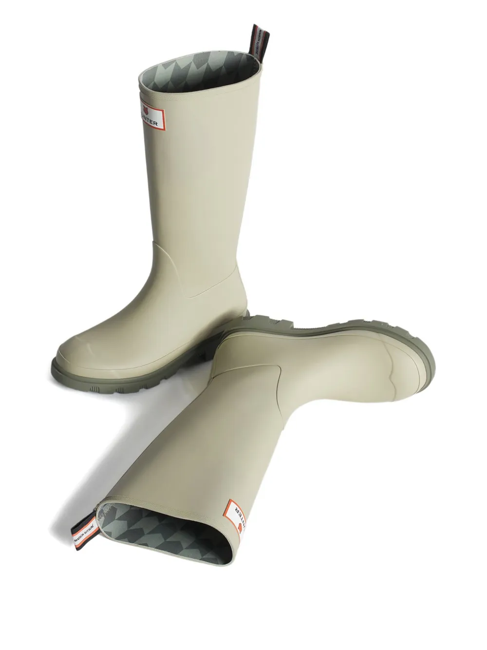 Maison Kitsuné X Hunter Downpour Tall Rain Boots In Gray