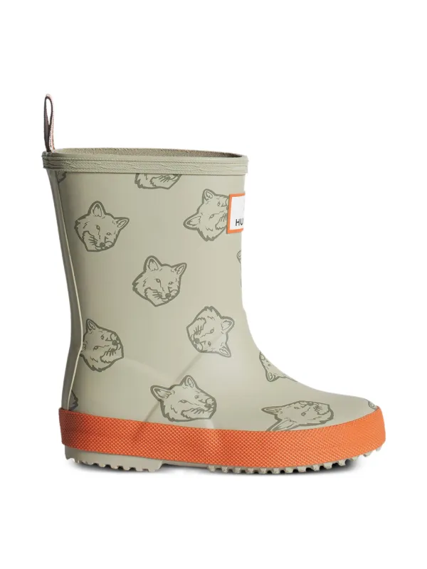 MAISON KITSUNE KIDS x Hunter Fox Heads レインブーツ | グリーン