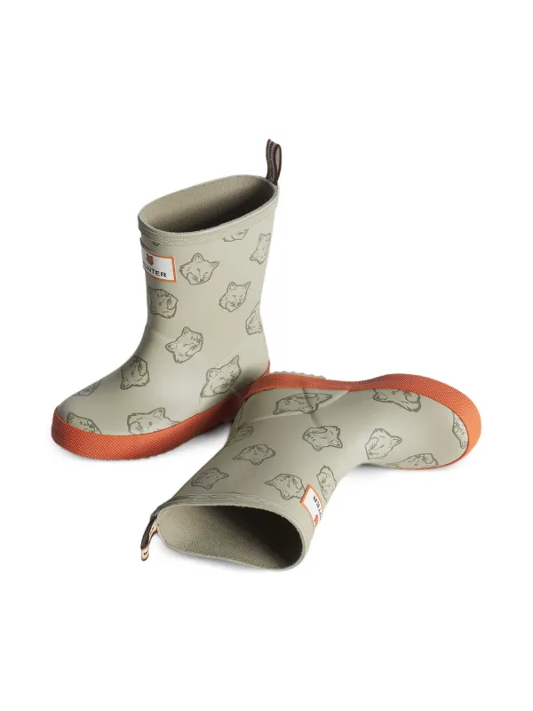 MAISON KITSUNE KIDS x Hunter Fox Heads レインブーツ | グリーン