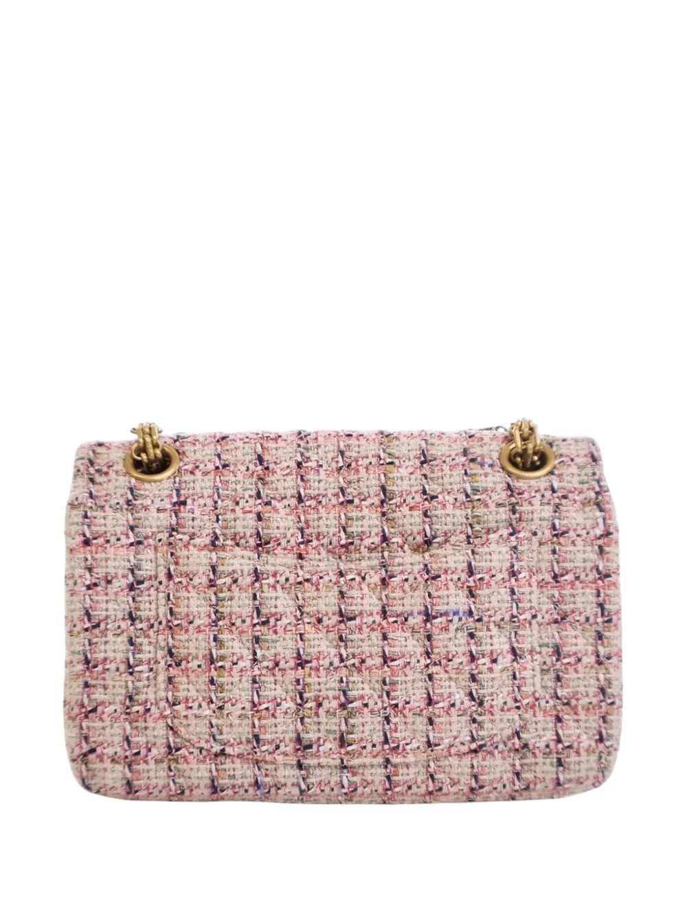 Pre-owned Chanel 2019 Mini Reissue 2.55 Tweed Single Flap 224 Crossbody Bag