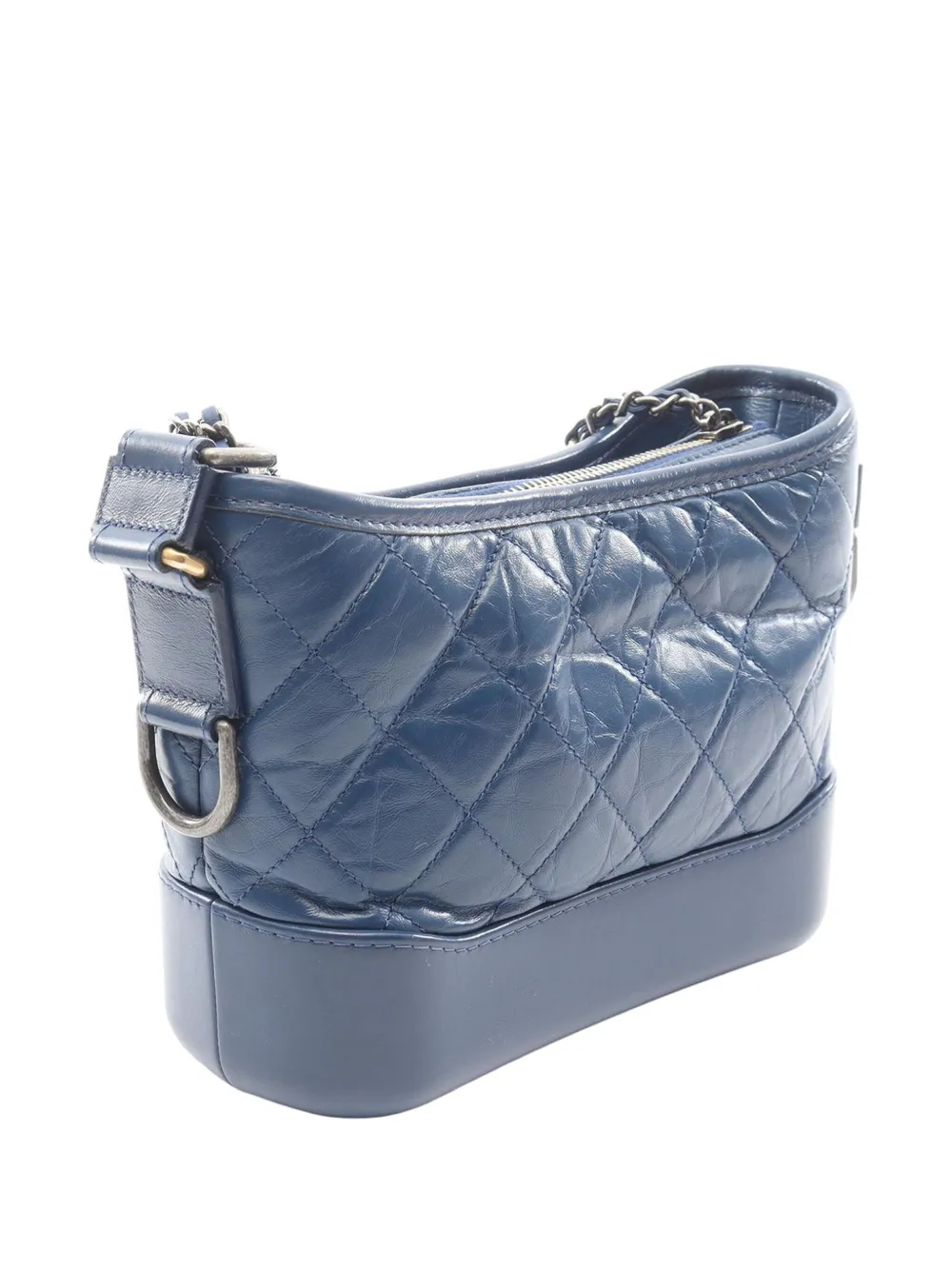 Pre-owned Chanel 2017-2018 Small Lambskin Gabrielle Crossbody Bag In Blue