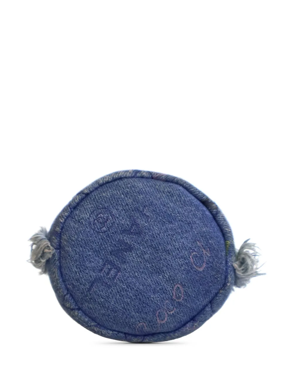 Pre-owned Chanel 2021 Mini Denim Mood With Chain Bucket Bag In Blue