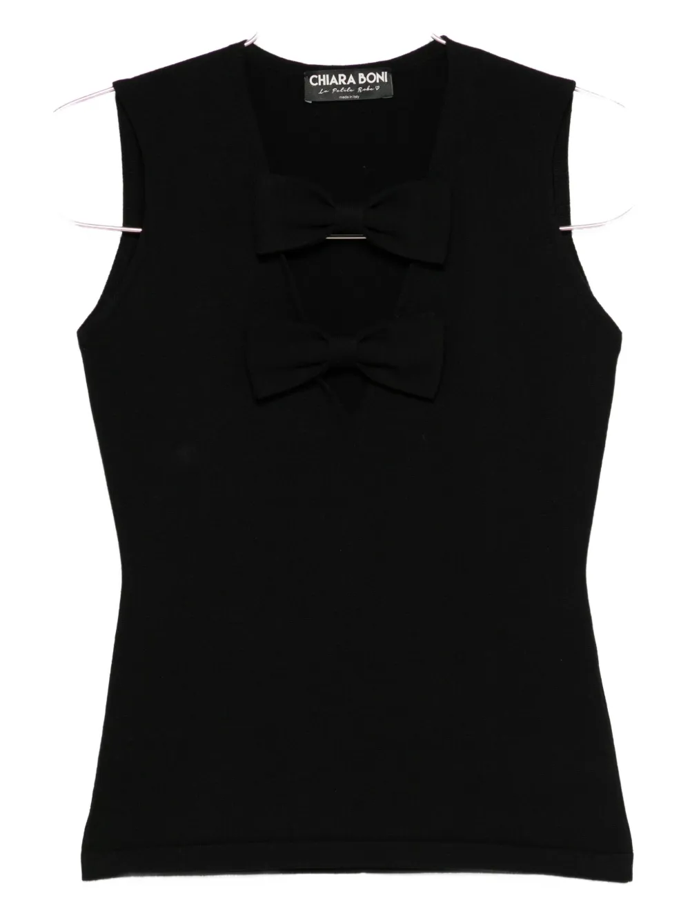 CHIARA BONI La Petite Robe bow detail tank top - Nero