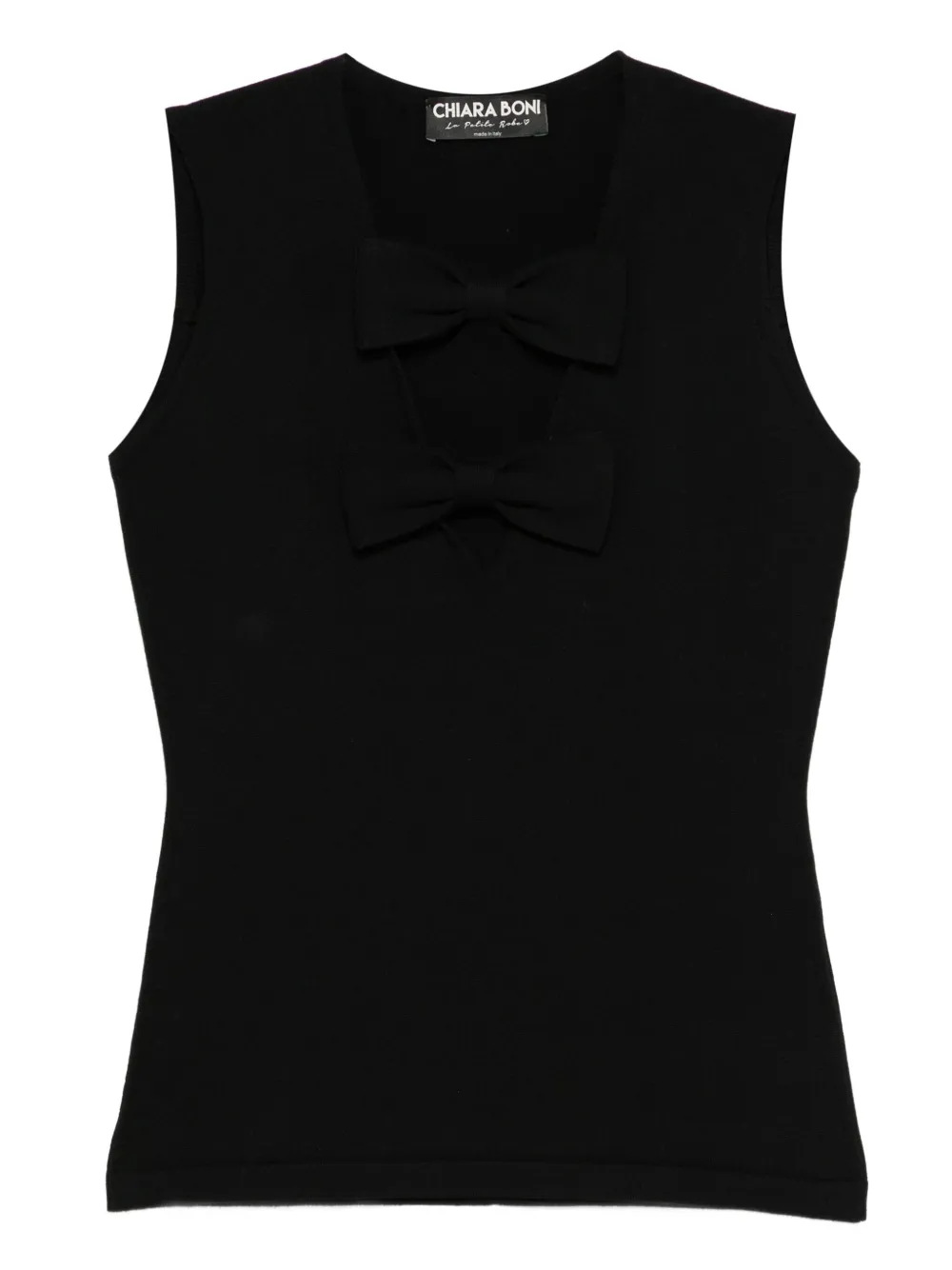 CHIARA BONI La Petite Robe bow detail tank top – Black