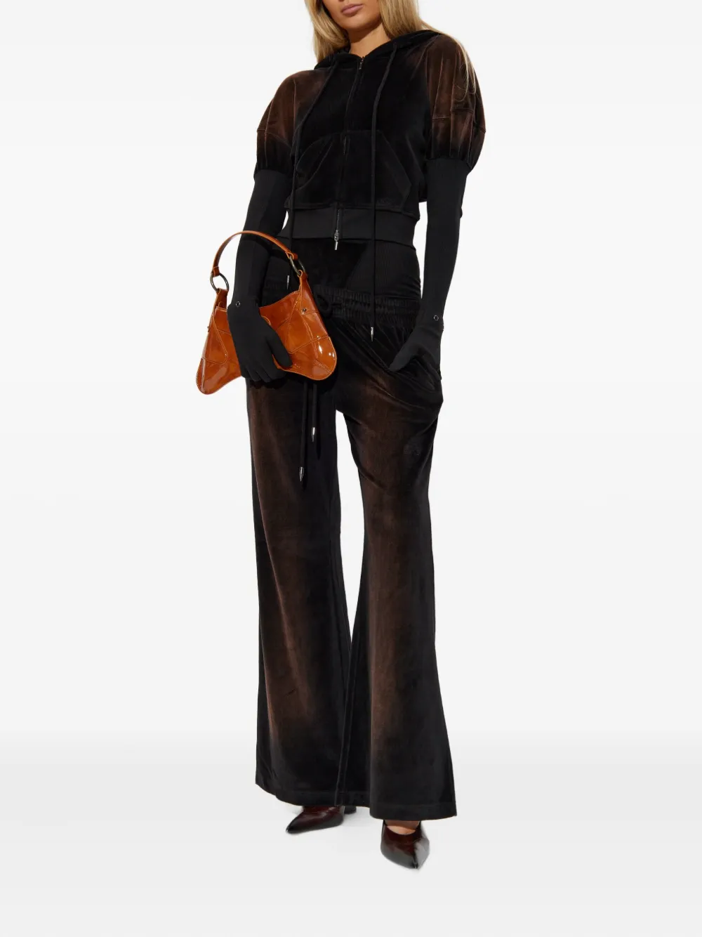 KNWLS Paris zip-fastening velvet hoodie | Hoodies | Image 2