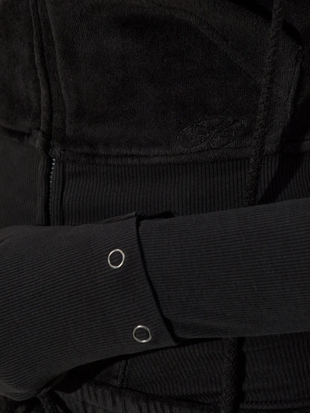 KNWLS Paris fluwelen hoodie met ritssluiting Bruin