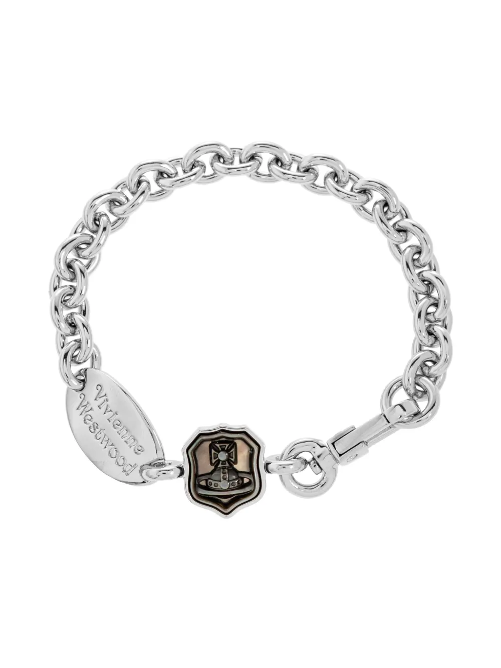 Vivienne Westwood Logo-engraved Bracelet In Silver