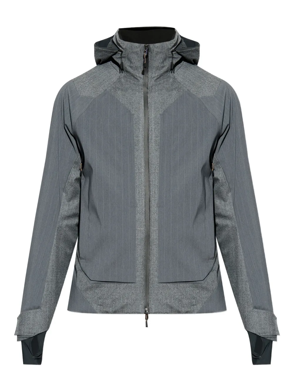 Sease Hooded Striped Jacket In Gray