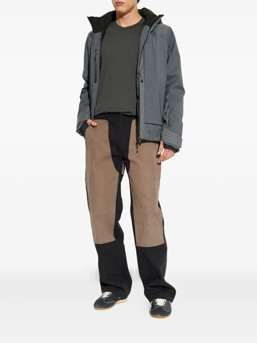 Sease Hooded Striped Jacket In Gray