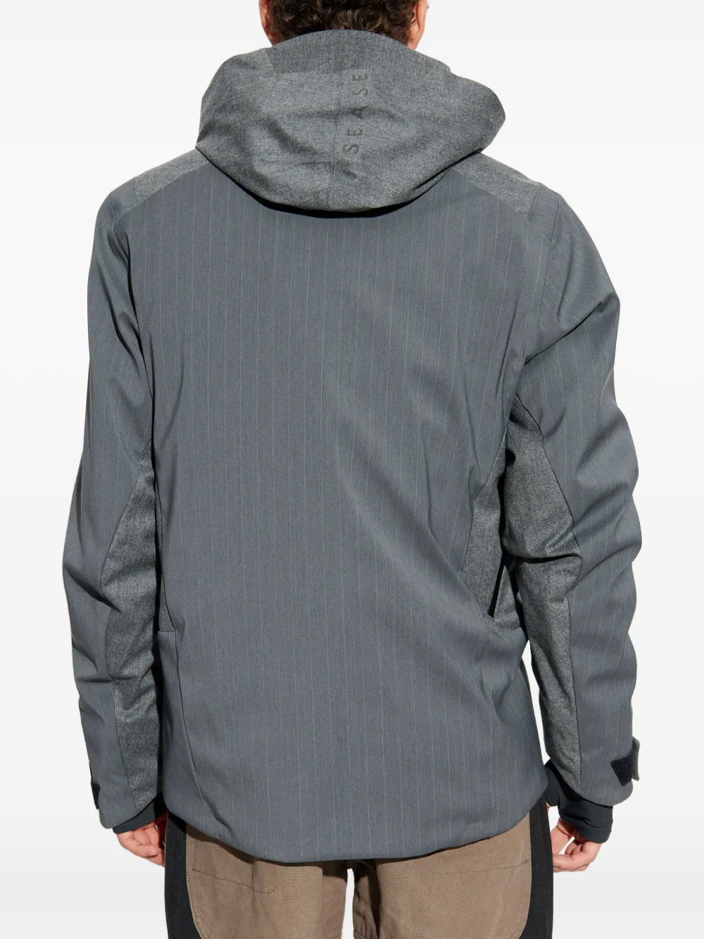 Sease Hooded Striped Jacket In Gray