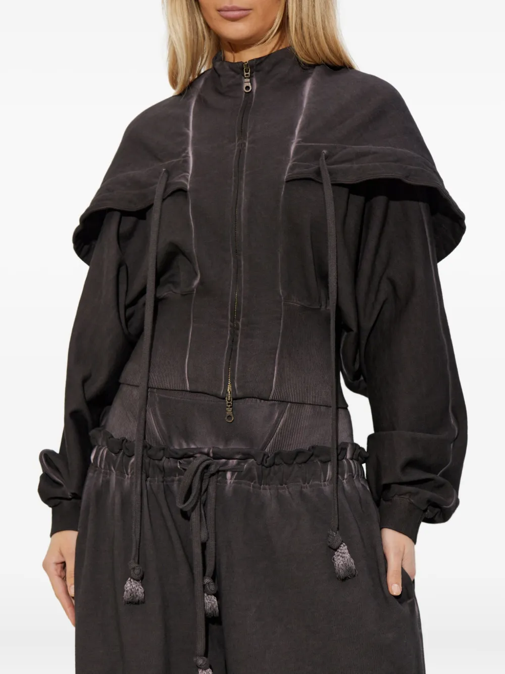Knwls Haze Zip-fastening Hooded Jacket In Black
