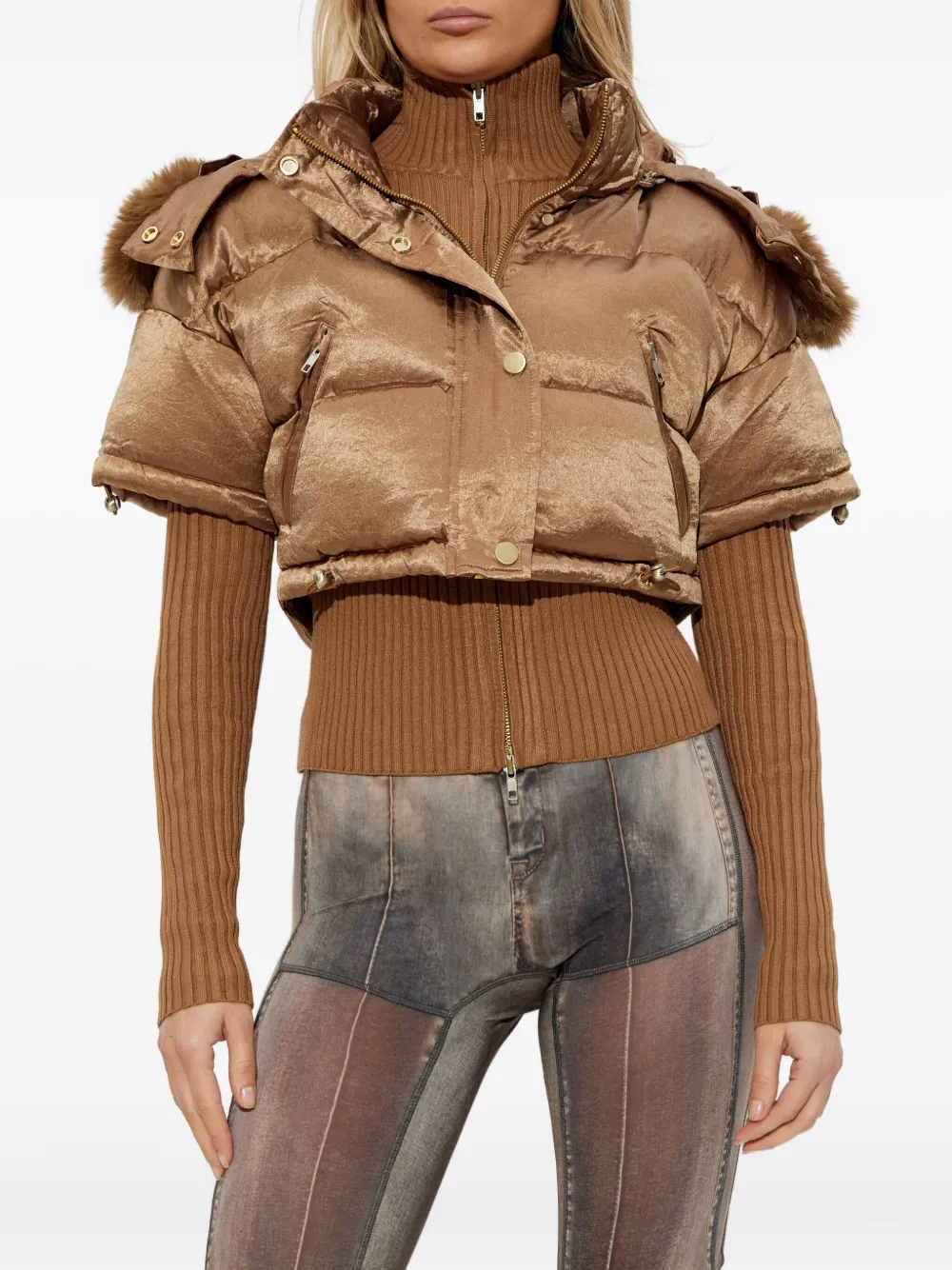 Knwls Hooded Jacket In Brown