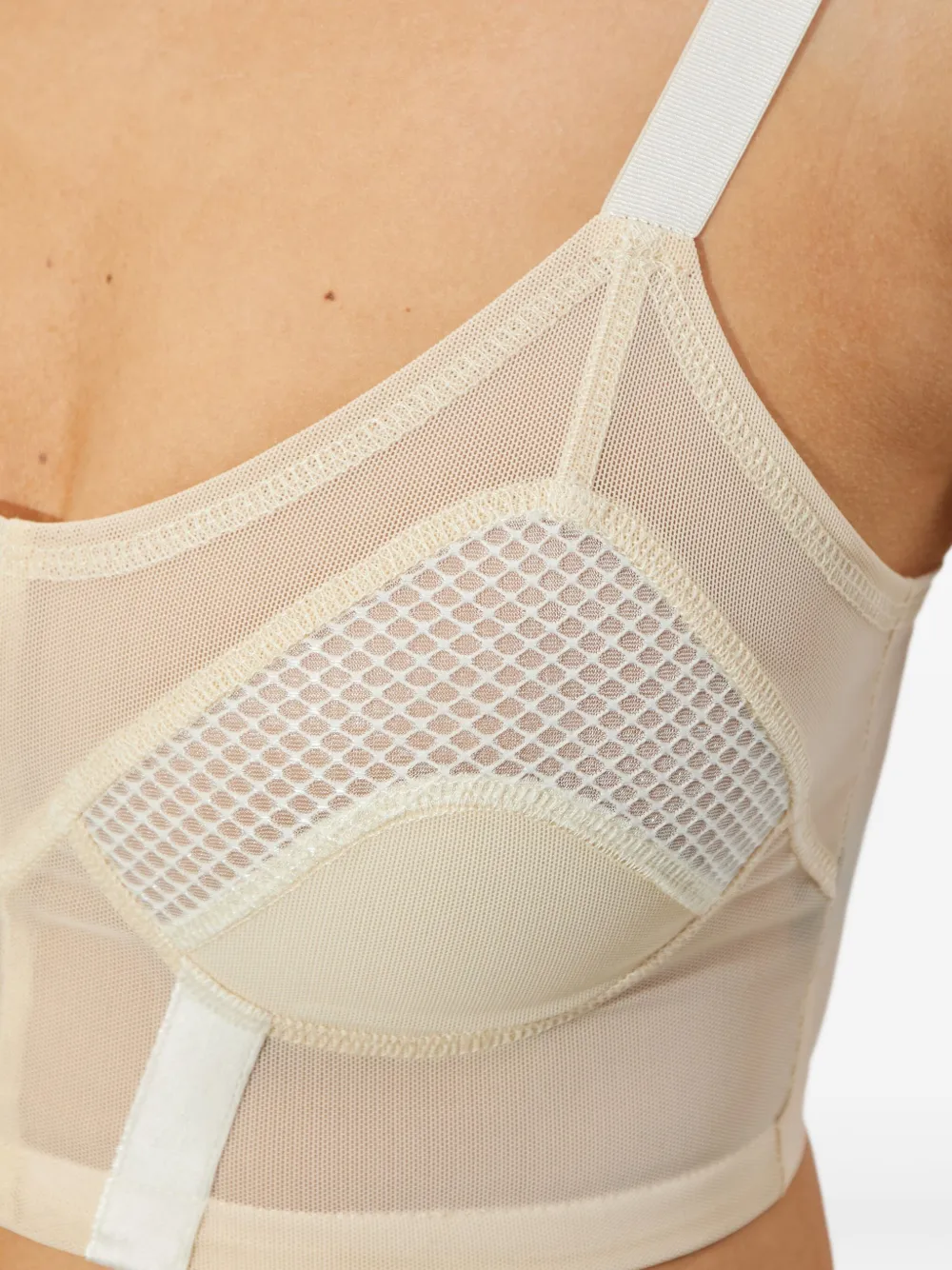 KNWLS Top met vlakken Beige