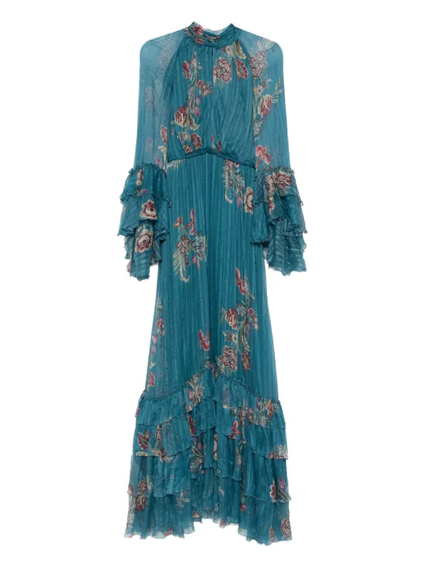 Etro Floral-print Maxi Dress - Blue