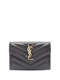 Saint Laurent Pre-Owned 2000-2025 Leather Monogram Envelope Bifold Wallet small wallets - Black