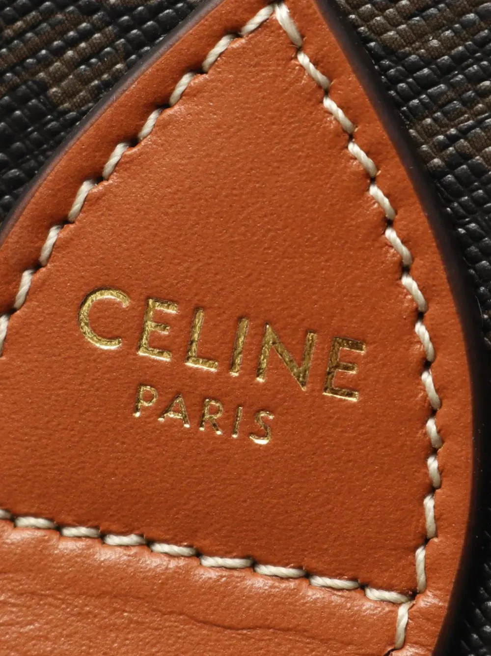 Pre-owned Celine 2018-2025 Medium Triomphe Coated Canvas Folco Crossbody Bag In Brown