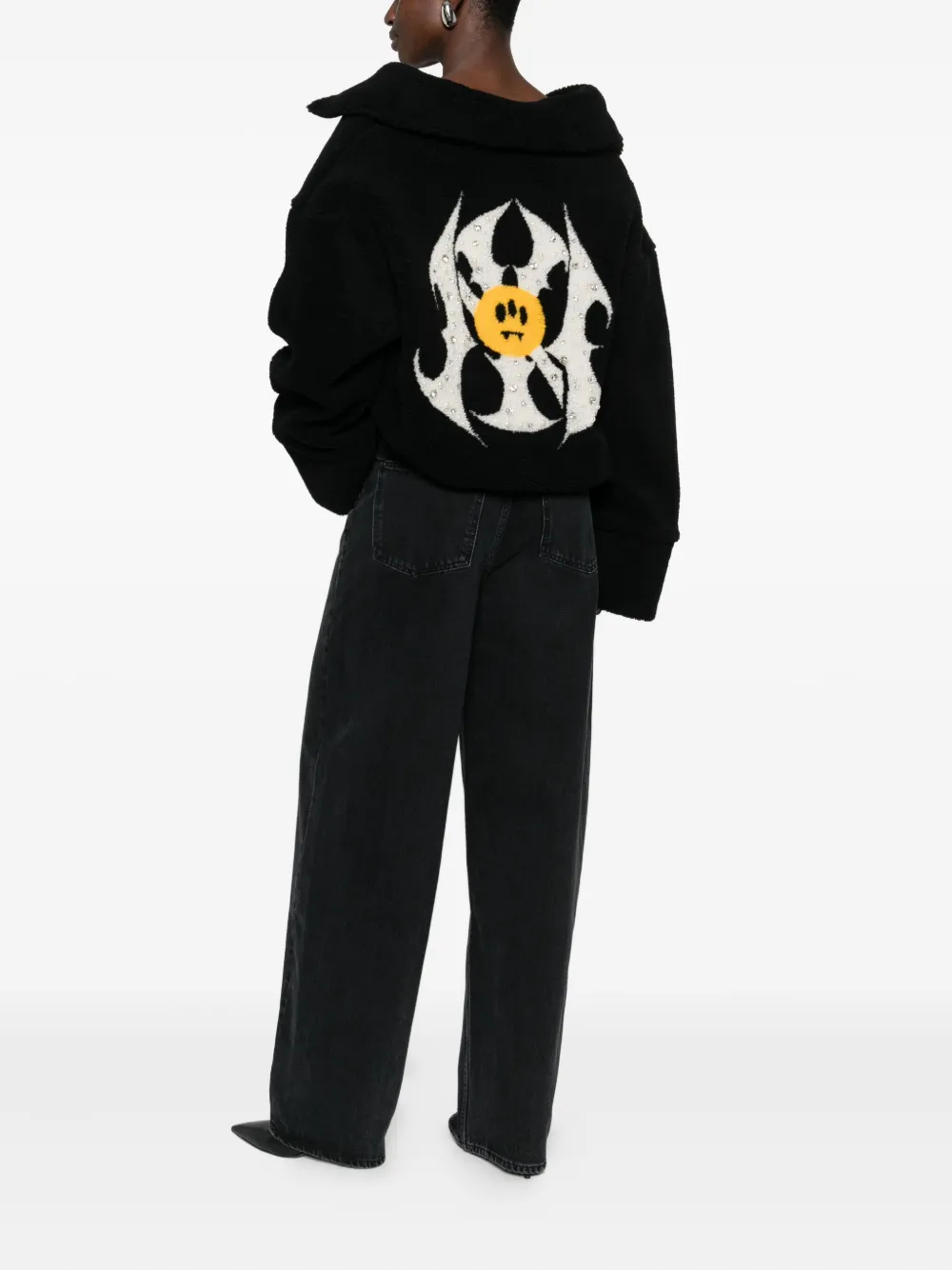 Barrow Logo-detail High-neck Jacket In Black