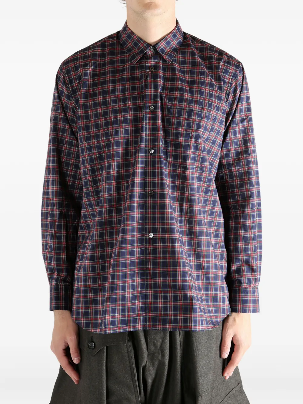Comme Des Garçons Shirt check-print shirt - Blauw