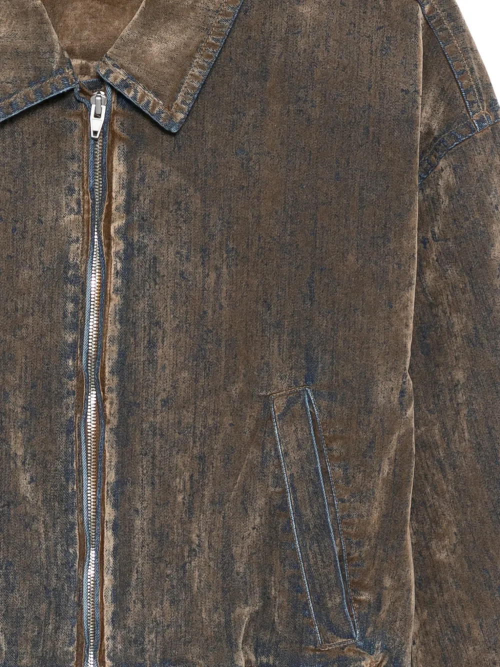 Juun.J Geverfd jack met rits Bruin