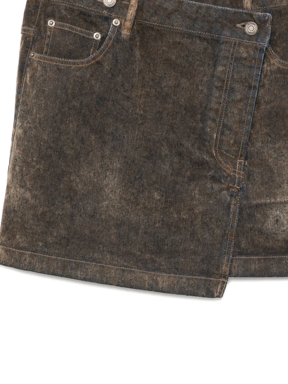 Juunj Asymmetric Denim Skirt In Brown