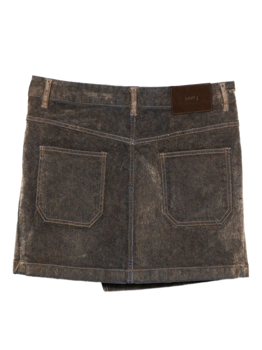 Juunj Asymmetric Denim Skirt In Brown