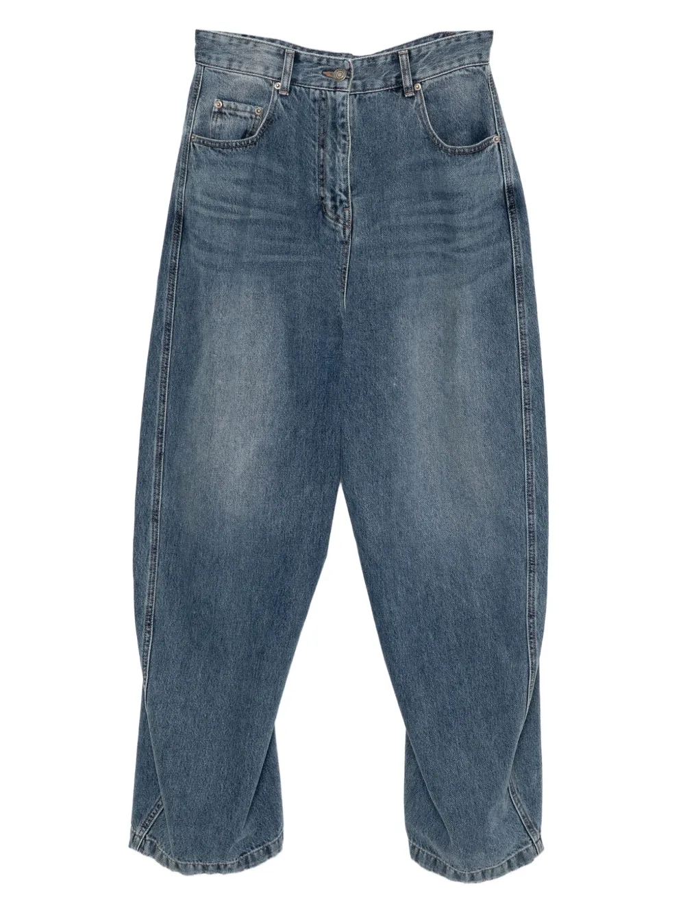 Juunj Adjustable-strap Wide-leg Jeans In Blue