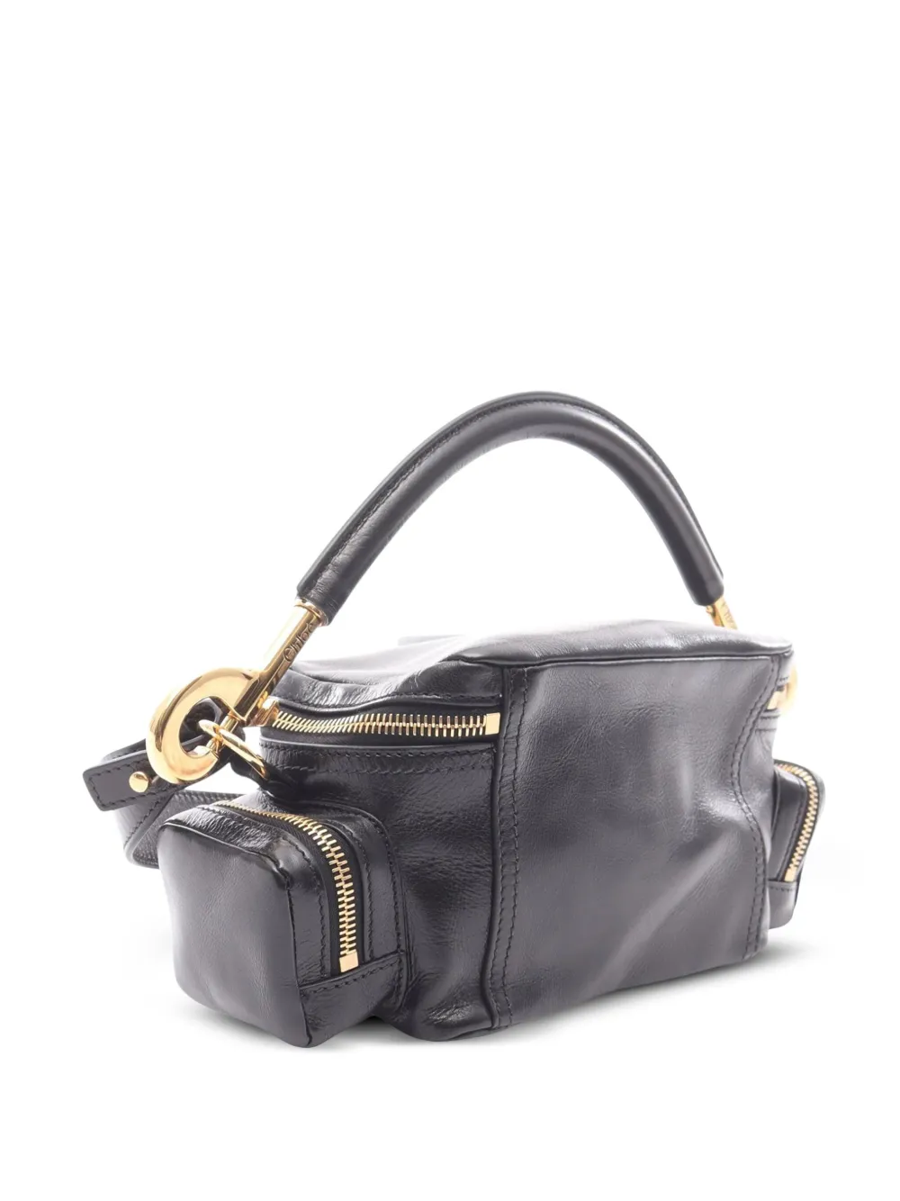 Pre-owned Chloé 2010-2025 Small Leather Camera Bag Handbag In Black