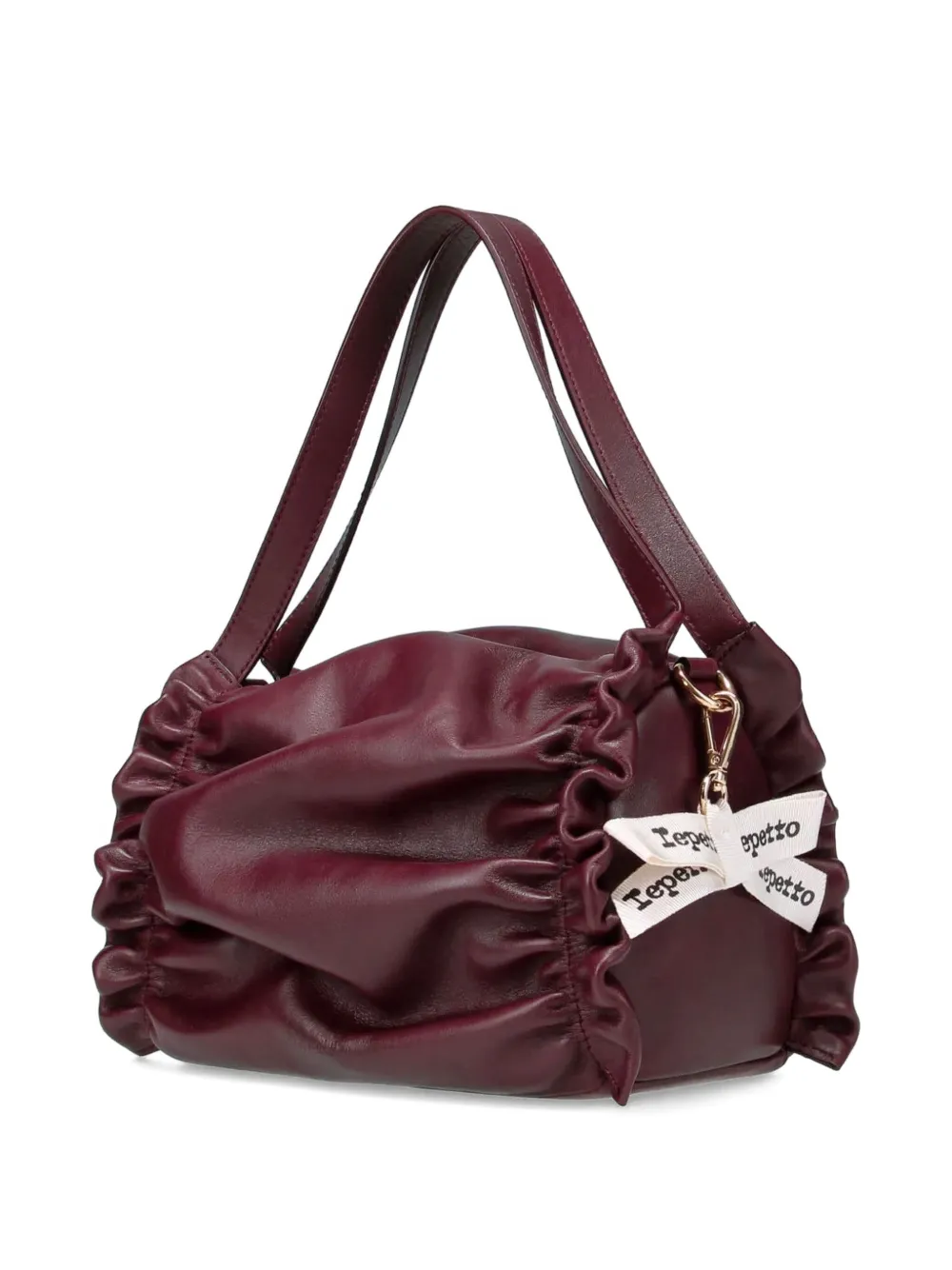 Repetto Small Opéra Ruched calf-leather Shoulder Bag | Red | FARFETCH