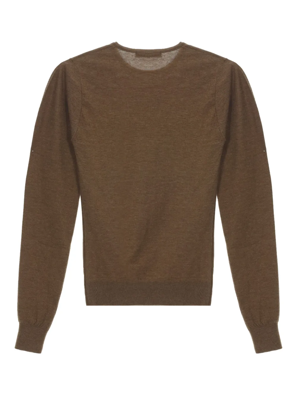 Lemaire Crew-neck Wool Sweater In Brown
