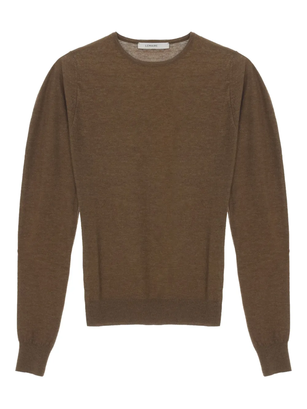 Lemaire Crew-neck Wool Sweater In Brown