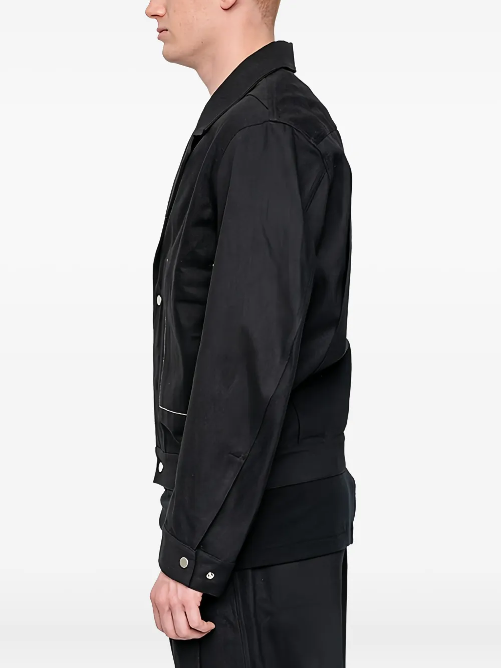 Joe Chia Maz denim jack met ritsdetail Zwart