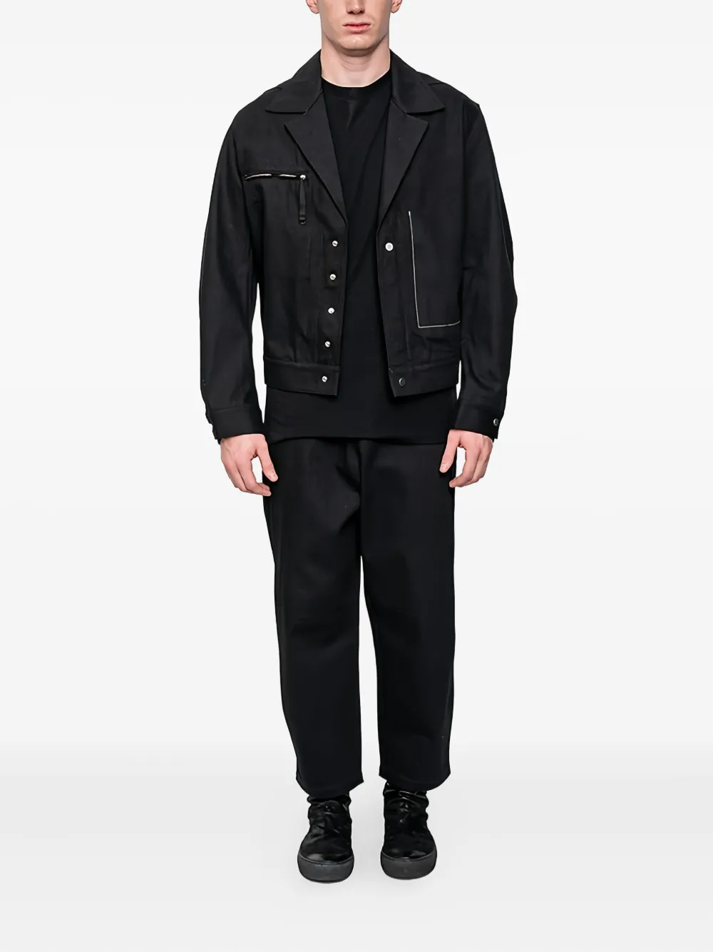 Joe Chia chamarra Maz de mezclilla con cierre | Chamarras de mezclilla | Image 2