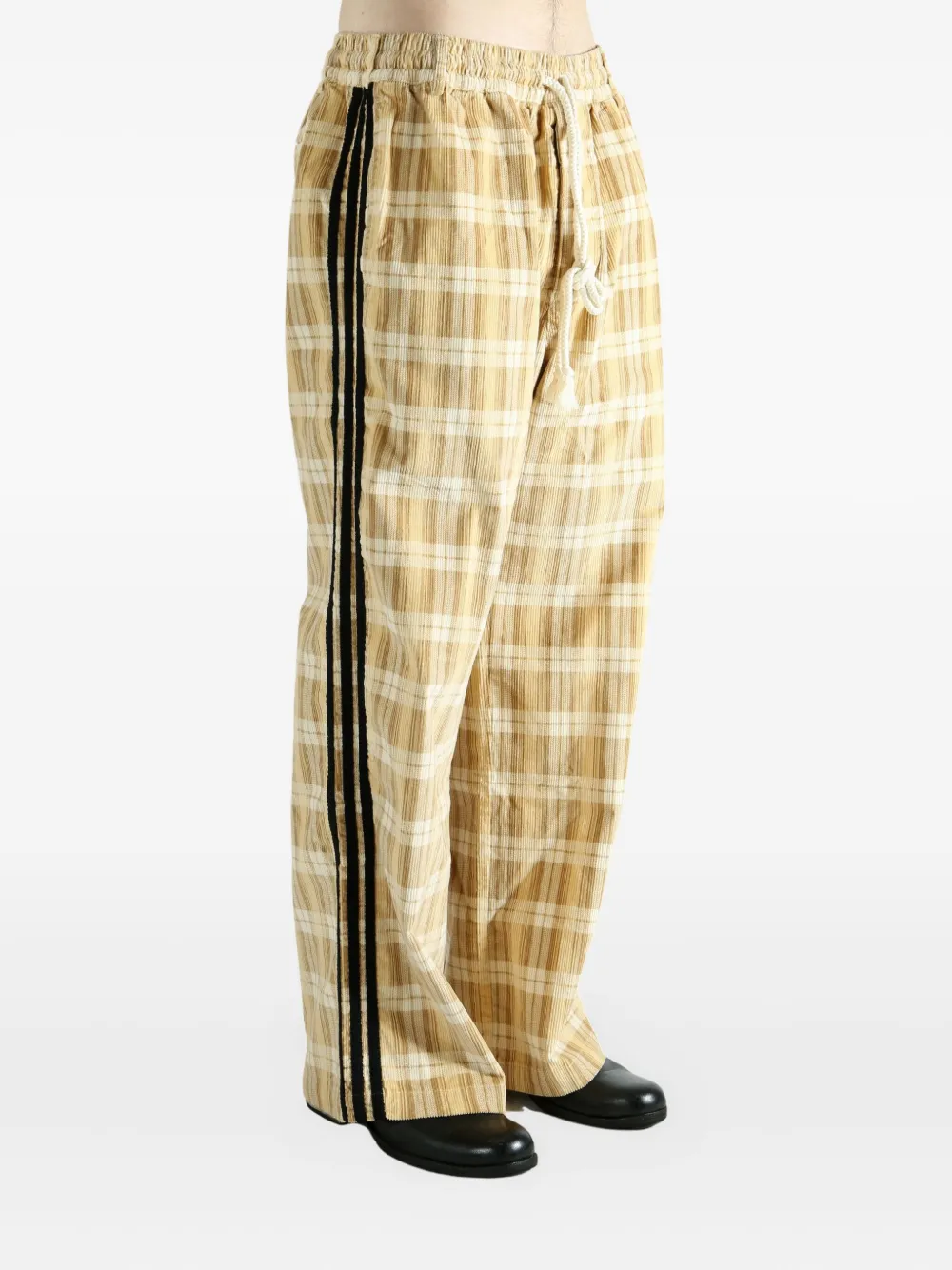 Adidas Originals Plaid-pattern Trousers In Neutral