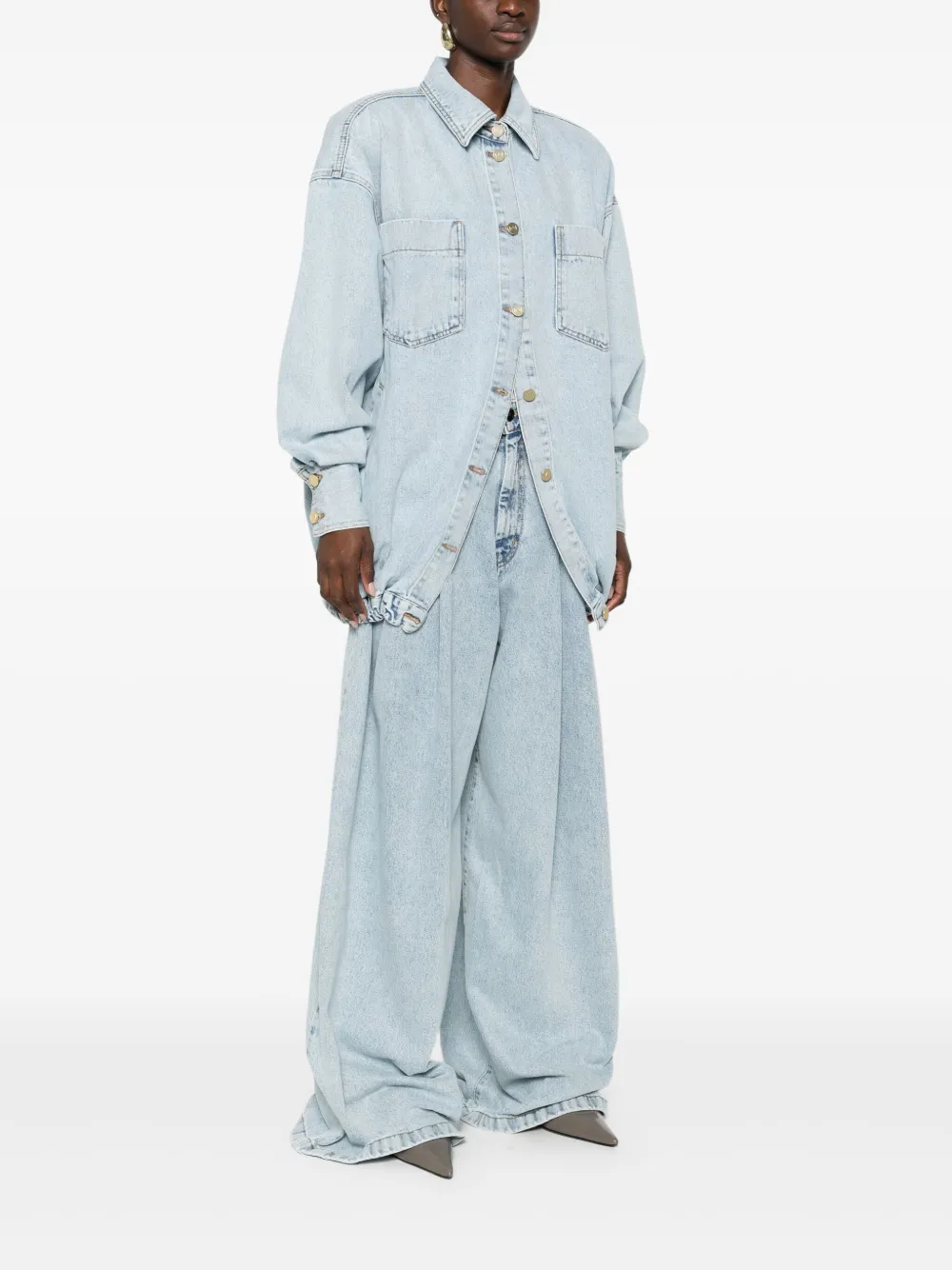 The Mannei Denim jack Blauw