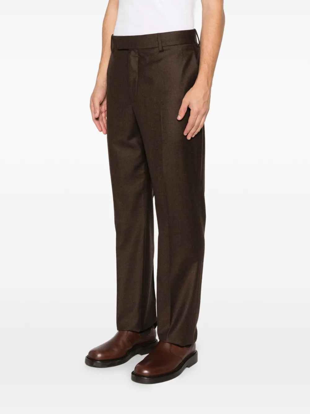  Ferragamo Belted Trousers - Brown 
