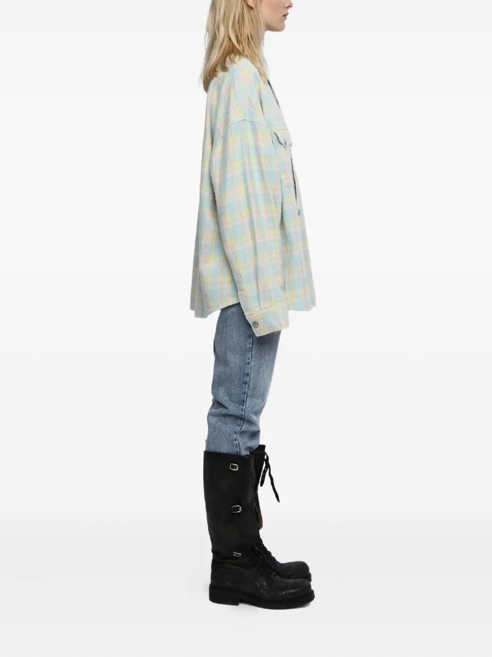 Mainless Flap Pockets Plaid Shirt In Multi