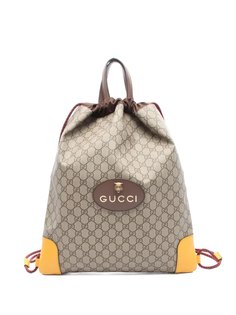 Gucci Pre-Owned 2010s GG supreme drawstring backpack | Neutrals | Image 1