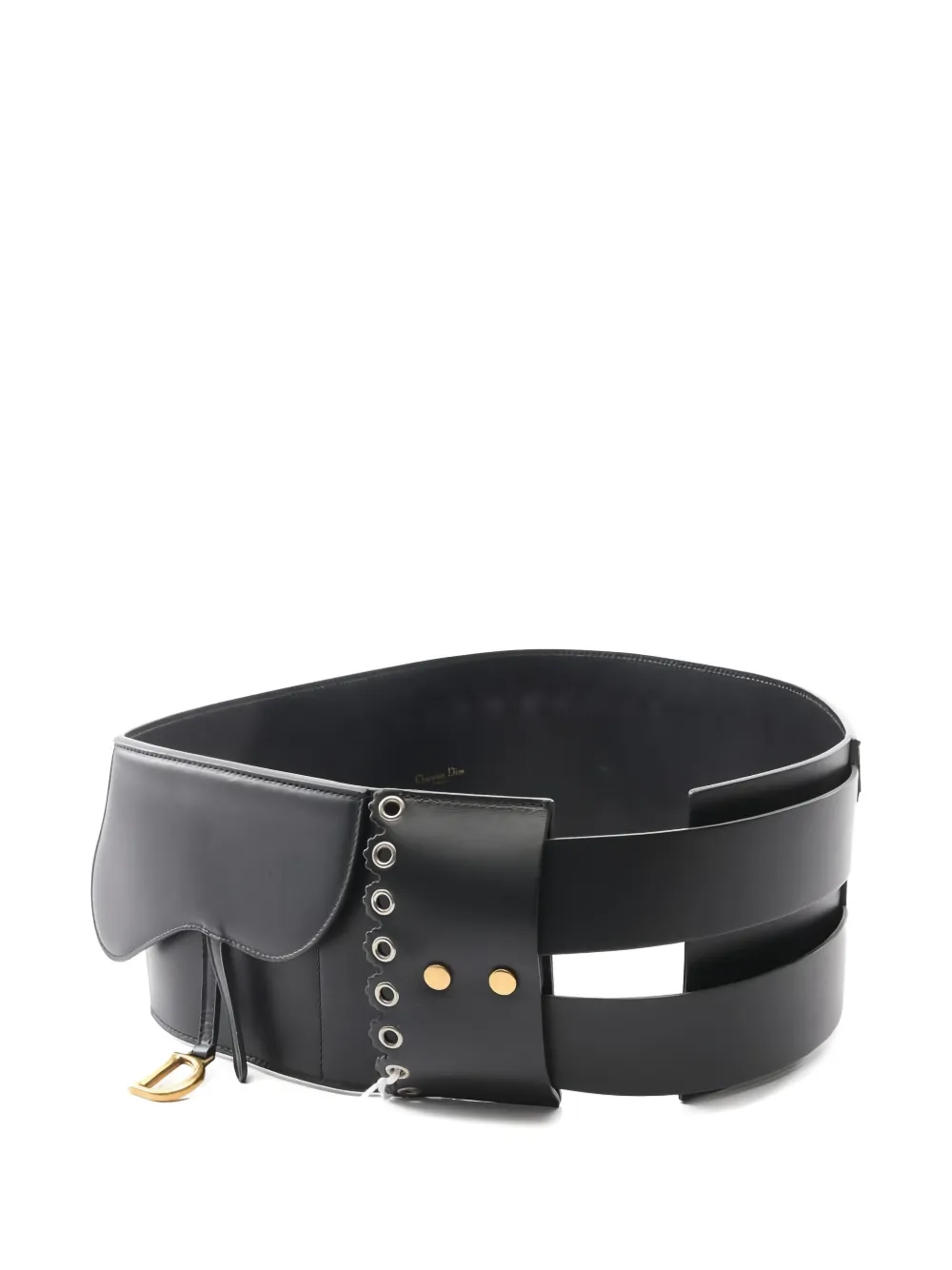 Christian Dior Pre-Owned 2020s サドル レザーベルト - ブラック