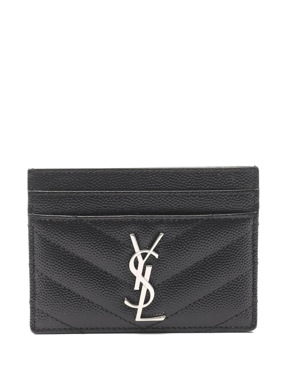 Pre-owned Saint Laurent 2020s Monogram Leather Wallet In Black