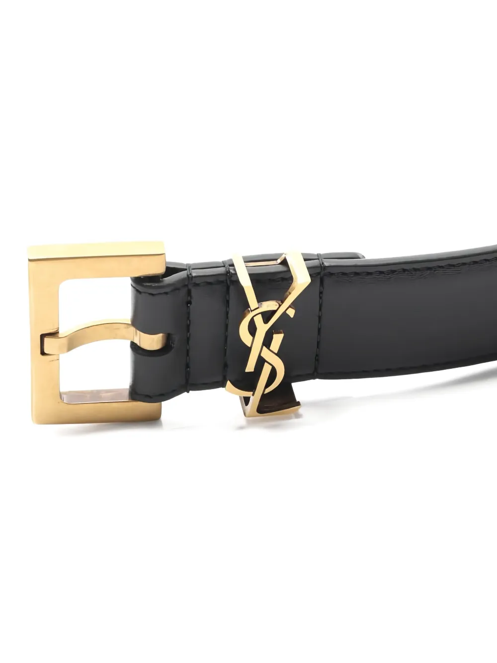 Pre-owned Saint Laurent 2020s Cassandre Belt In Black