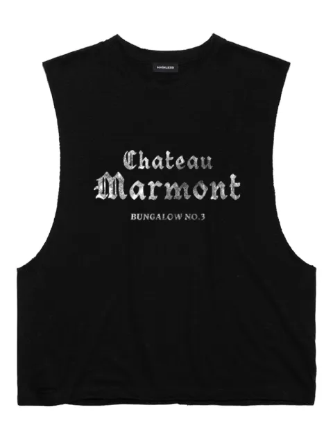 Mainless Sleeveless Distressed T-Shirt