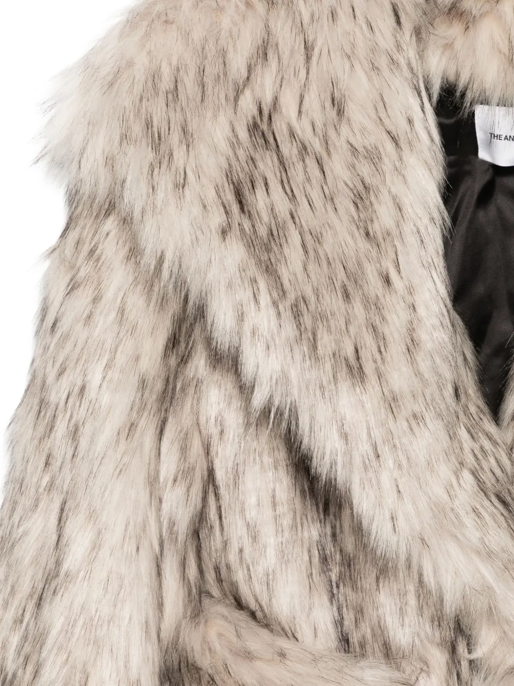 THE ANDAMANE Jas van imitatiebont en met ceintuur Beige