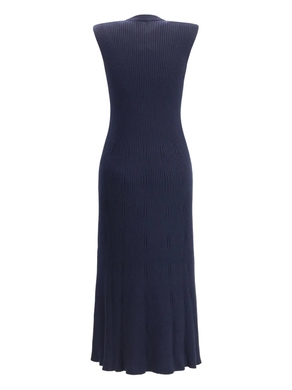 Sa Su Phi Ribbed Cashmere Silk Sleeveless Long Dress In Black