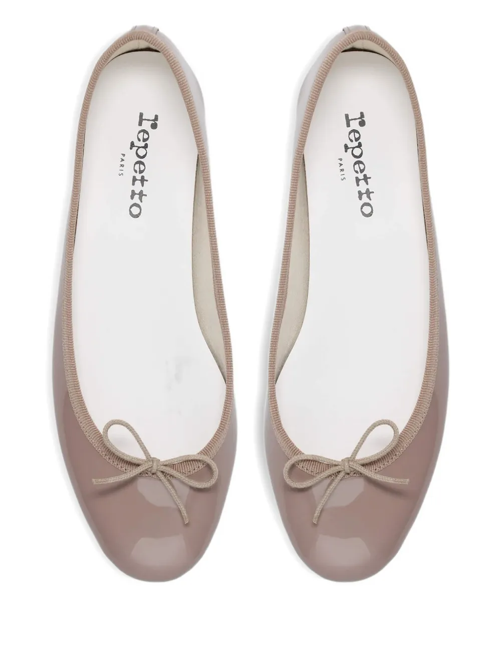 Repetto Cendrillon lakleren ballerina's met strikdetail Beige