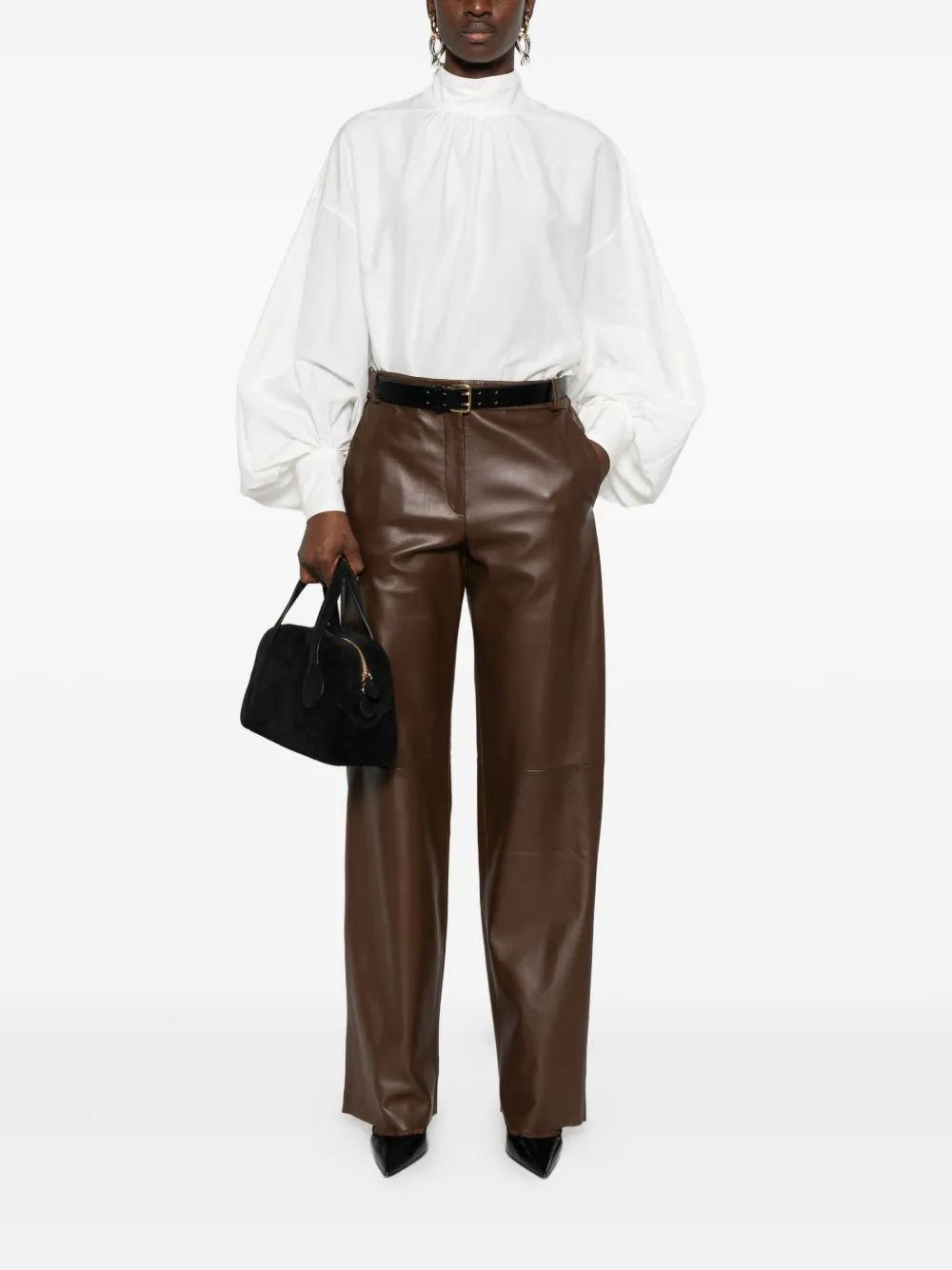 Antonelli Leren broek - Bruin