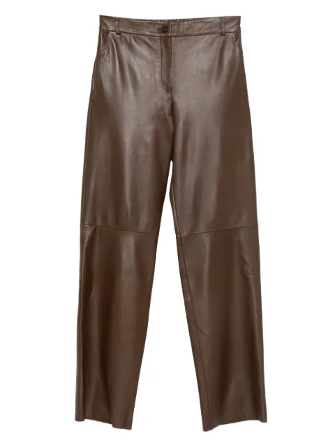 Antonelli leather straight-leg trousers