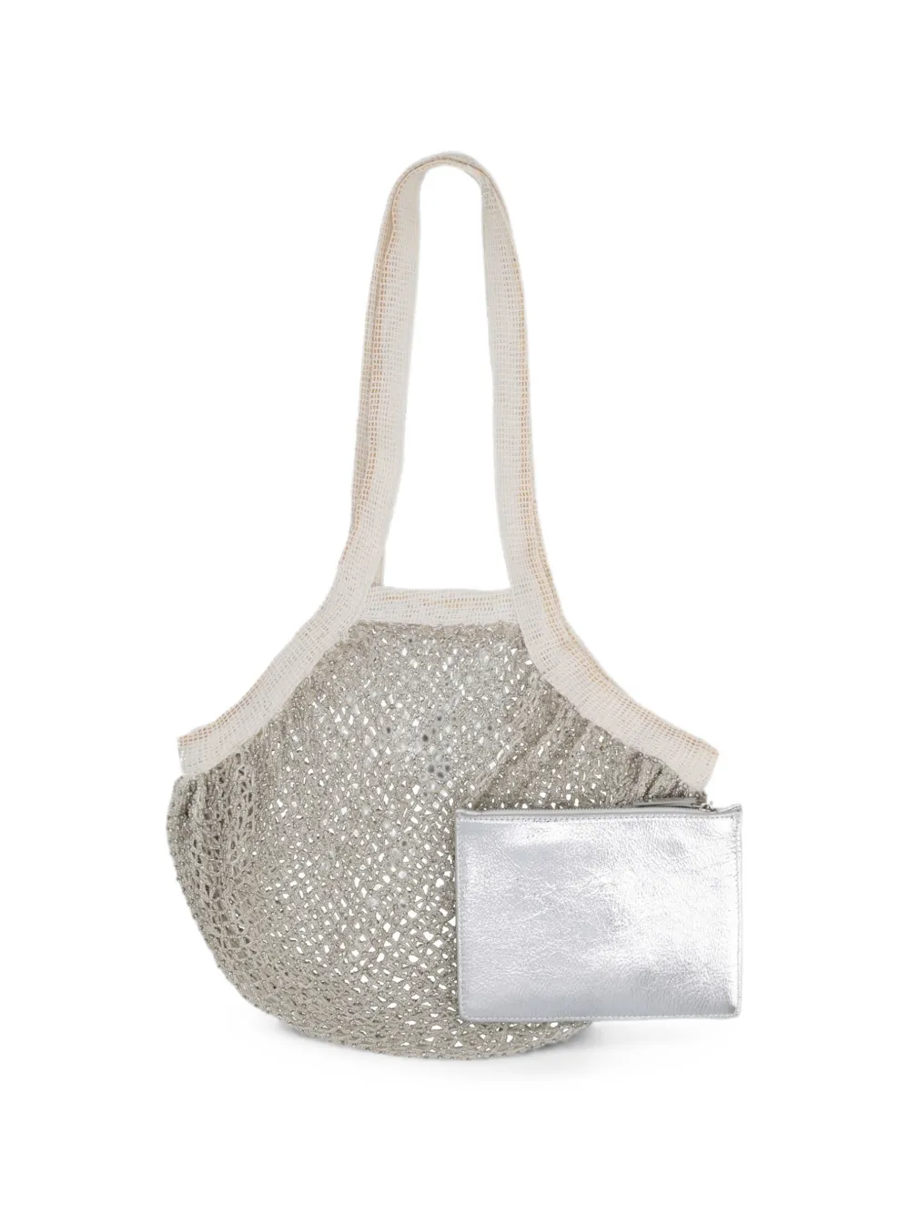 Circus Hotel metallic-effect mesh shoulder bag - Silber