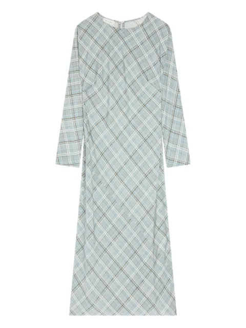 DRIES VAN NOTEN vestido midi con motivo de cuadros